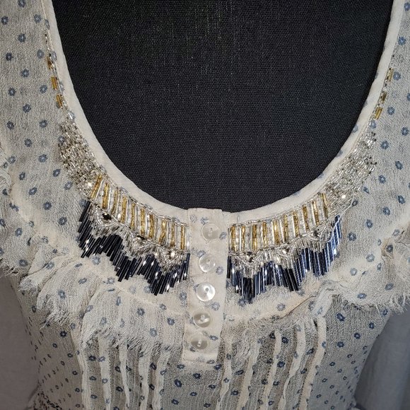 WILLOW & CLAY 100% Silk Beaded Anthropologie - Picture 3 of 3